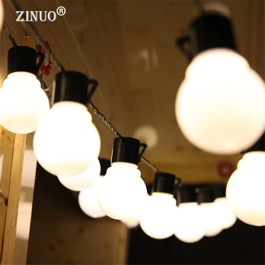 

5CM Big Ball Led String Light 5M 20pcs Globe Ball Outdoor Garland Black Wire Christmas Fairy String Garden Starry Lights @