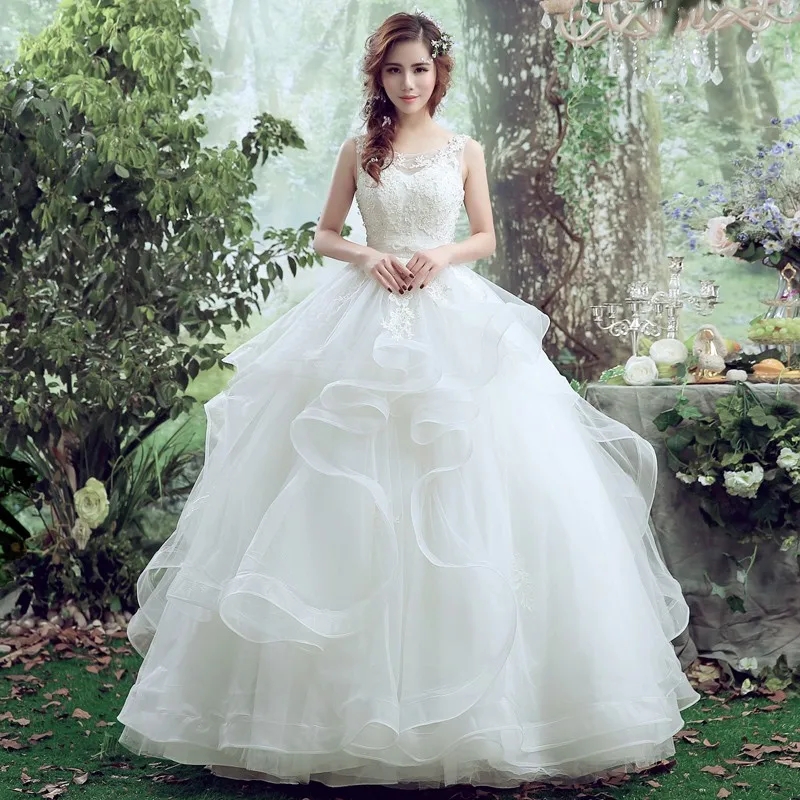 2016-New-1fashion-princess-wedding-dress-lace-customizable-flower-fairy-wedding-dress-multi-layer-dress