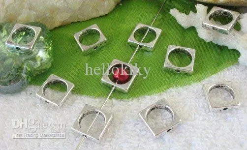 

420PCS Tibetan silver square bead frame spacers A10939