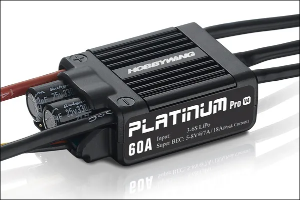 1 шт. Оригинал HobbyWing Platinum PRO V4 60A ESC (3S 6S) для винтов класса 450 480 (пропеллеры: 325 360
