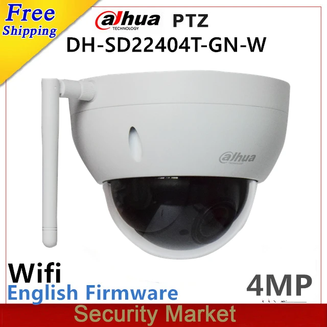 

Original dahua english SD22404T-GN-W WiFI IP 4MP HD Network Mini PTZ Dome 4x optical zoom wireless IP CCTV Camera with logo