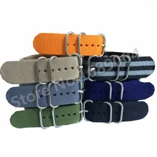 Haute Qualité Nylon Zulu Bande de Montre Otan Bracelet Avec En Acier Inoxydable Argent Boucles 16mm 18mm 20mm 22mm 24mm