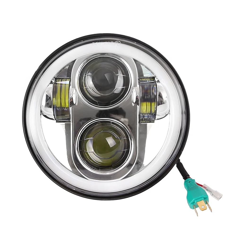 LED for Harley Headlight Kit 5 75 Inch Round Headlamp LED Auxiliary font b Lamps b