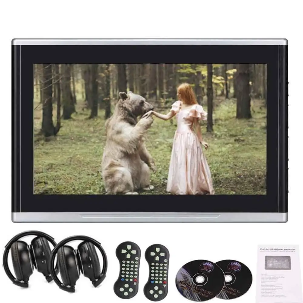 

a Pair of Headrest 10.1 Inch Car Monitors free DVD player Twin Screens USB/SD 32 Bit Games DVD Headrest support AV IN OUT/HDMI