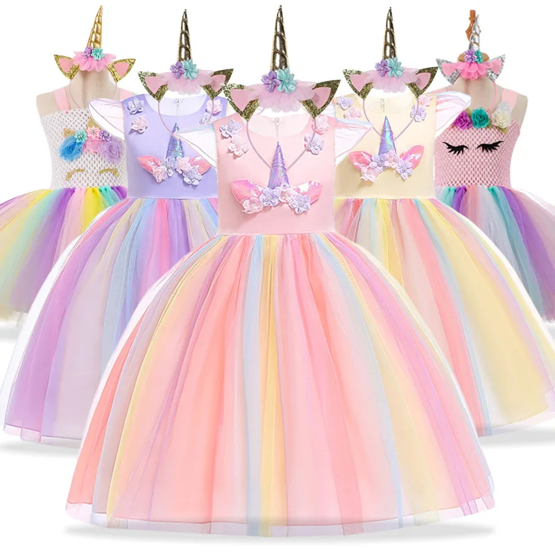 Карнавальные костюмы платья для девочек;кружево единорог нарядное платье для девочки;,платье принцессы для девочек;новогодний костюм для девочки;рождения праздничное платье для девочки;детские платья,2,3,6,7,8,9,10 лет
