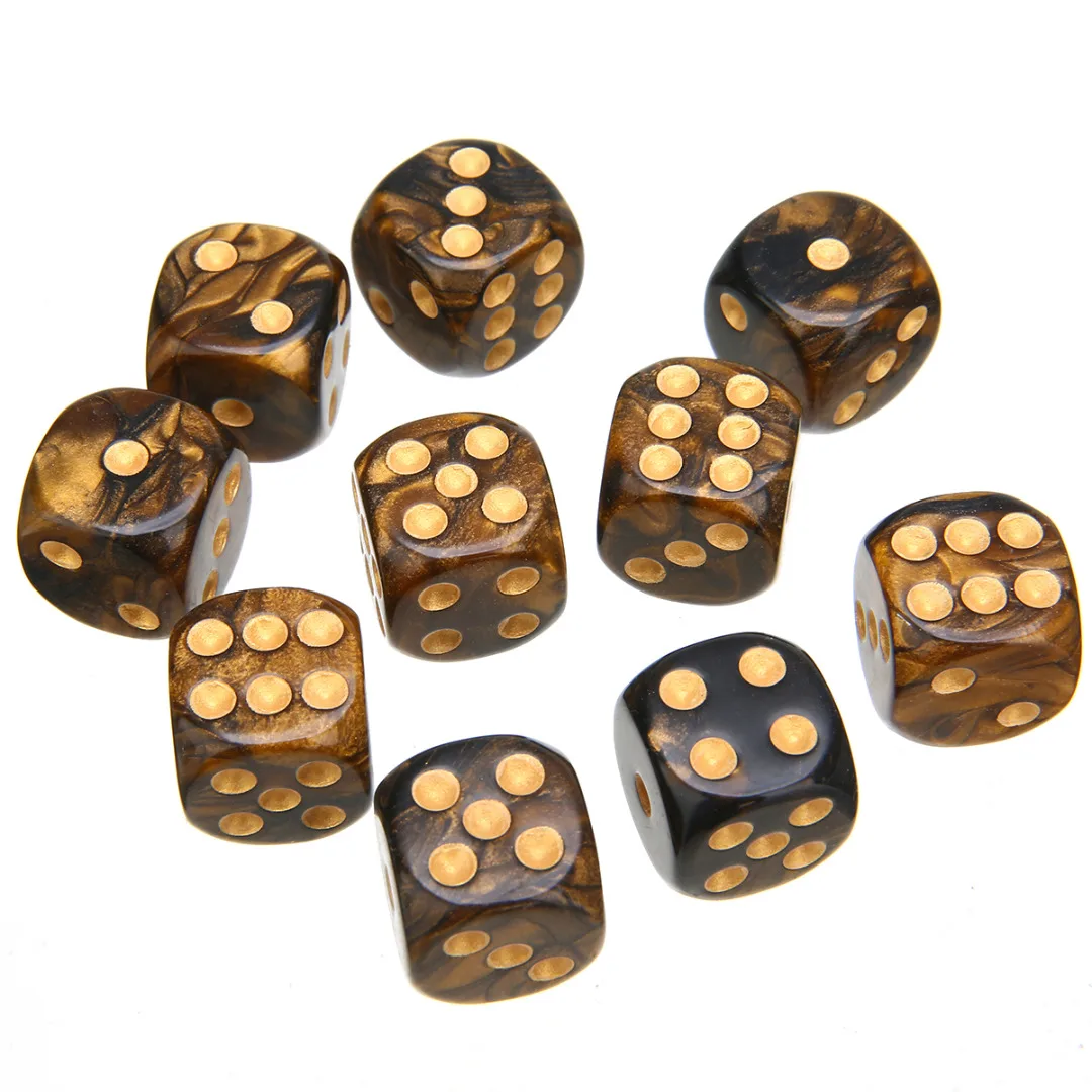 Brand New 10Pcs/set Mixed Colore Retro Dice 16mm Six Sided Game Dice Casino Craps Games Dice Set Droshipping