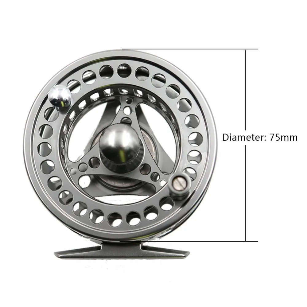 Rolamento de Esferas Liga de Artes de Pesca 2 + 1bb Left Right Hand Fishing Reel Diâmetro 75mm Gear Ratio 1:1 Cnc Alumínio Portátil & Fly 3 Carretilhas de pesca