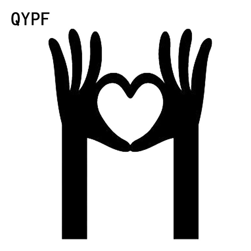 

QYPF 10.7*13.8CM LOVE Hands Equality Graphic Car Sticker High Quality Vinyl Motorcycle Accessories Black/Silver C16-0329