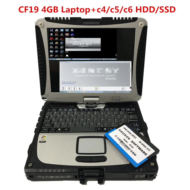 

Car diagnostic computer Toughbook CF19 4GB laptop with HDD ram&rotate screen CF19 laptop with mb star C4 C5 C6 HDD or SSD