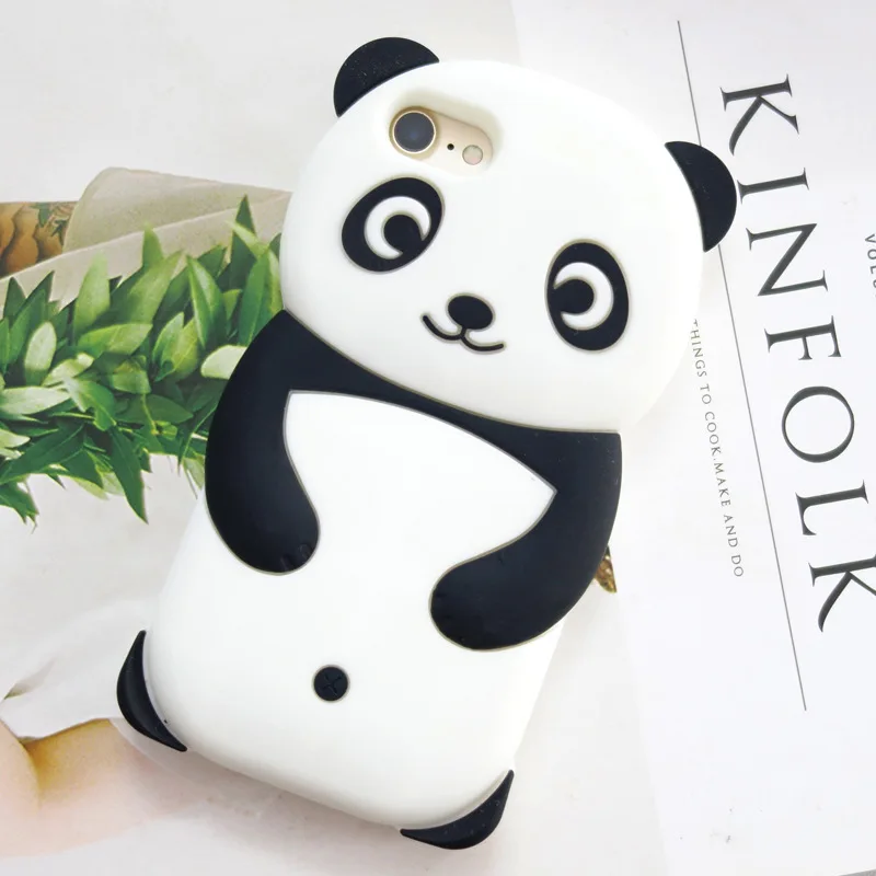 3D милая версия национального сокровища панды для iphone 6 мобильный корпус мультфильм силиконовый чехол для iphone 6s 7 8 plus X