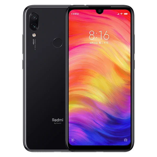 Мобильный телефон Xiaomi Redmi Note 7 с глобальной версией, 4 ГБ, 64 ГБ, Восьмиядерный процессор Snapdragon 660, 4000 мА/ч, 6,3 МП, 5 МП, две камеры, дюйма, полный экран - Цвет: Black