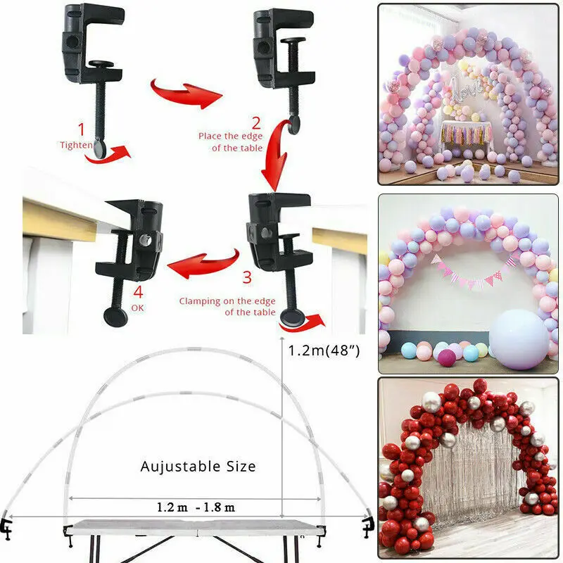  Large Balloon Arch Set Column Stand Clip Frame Kit Birthday Wedding Party Decor 2019ing