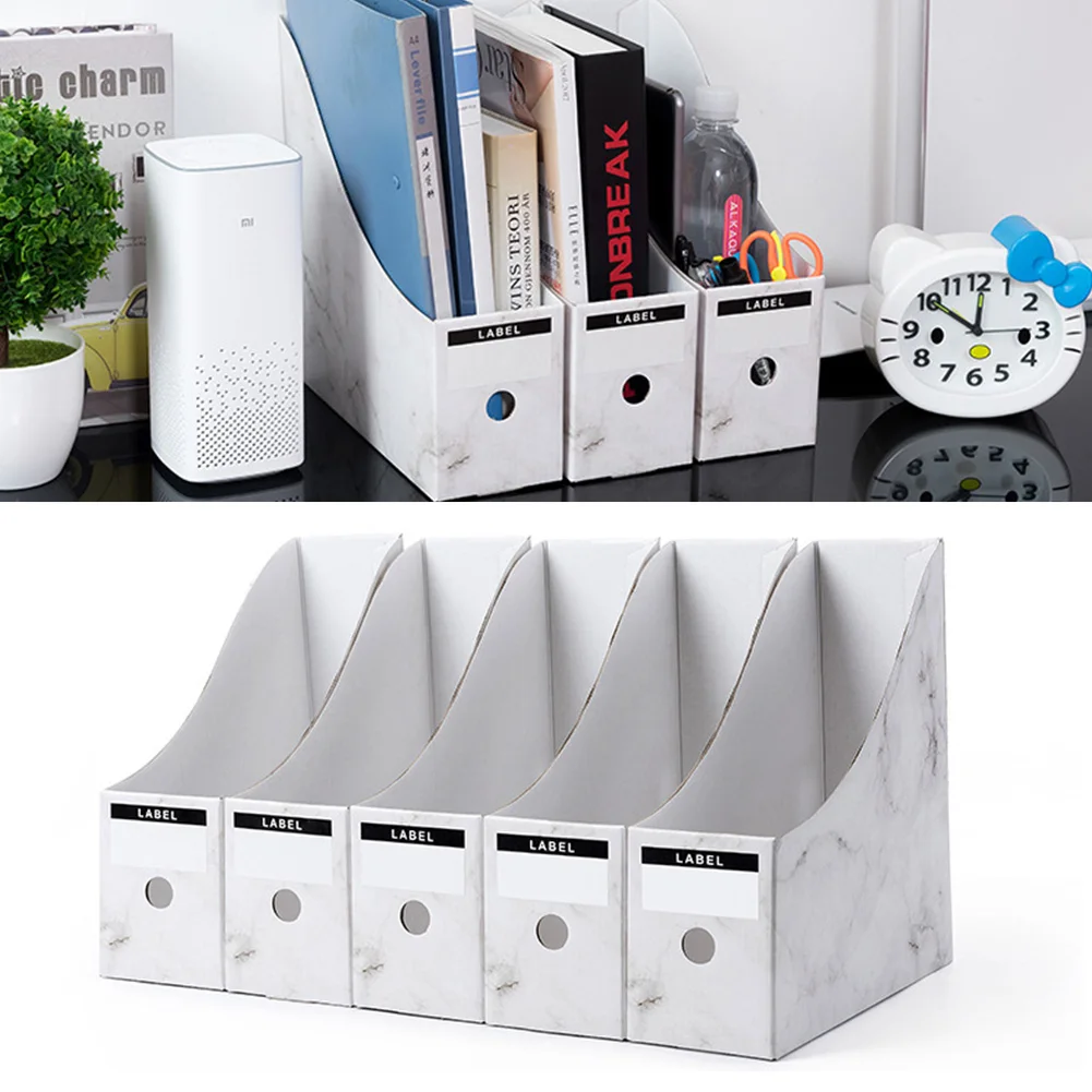 

5PCS/Set Paperwork Desk Organiser Foldable File Holder Magazine Paper Storage Box Rack Document Stationery Simple Office