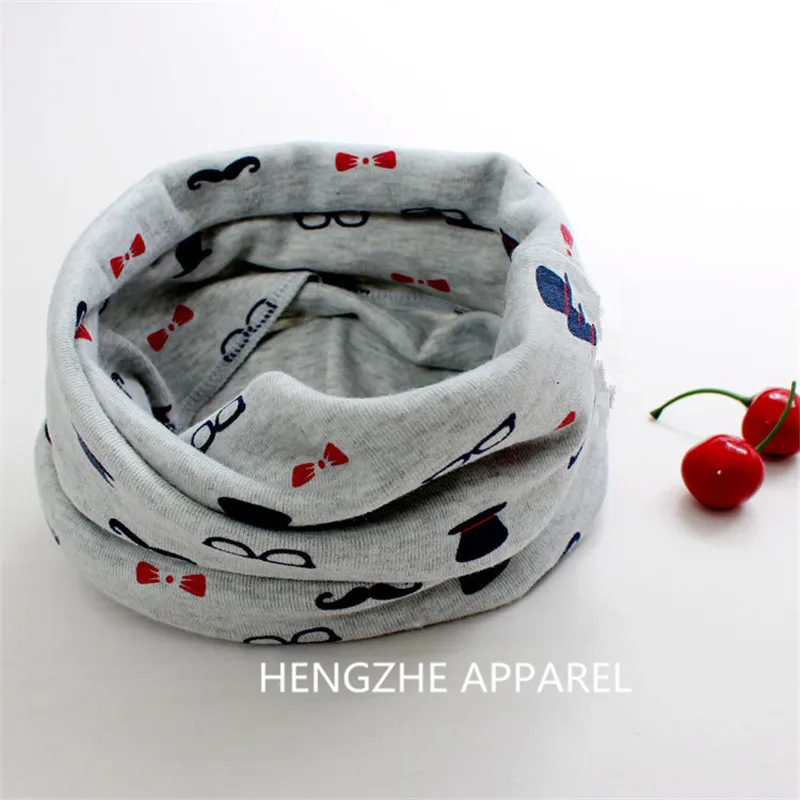 new fashion printting glass cat panda rabbit baby scarf kids O ring collars cotton warm winter neckerchief wrap beanies wear