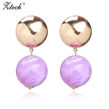 

Ztech Fashion Round Drop Dangle Earrings For Women 8 Colors Christmas Gift Earrings Jewelry Hot Sale boucle d'oreille femme 2018