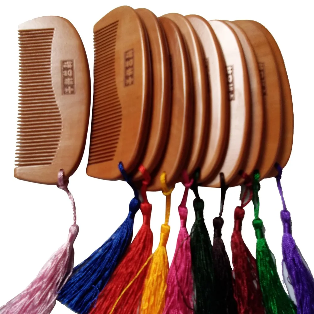 Pocket Wooden Comb Natural Peachwood Super Narrow Tooth Wood Combs No