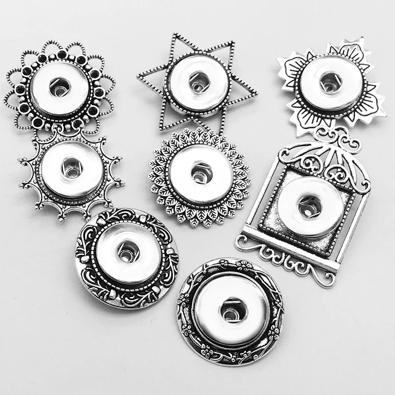 

8 Styles brooch pin Snap button Jewelry Christmas gift for girls women star flower (fit 18mm 20mm snaps ) XJ006 bobosgirl