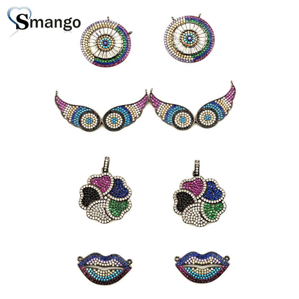 

Four Design of Colorful CZ Connectors,Can Mix.5 Pieces