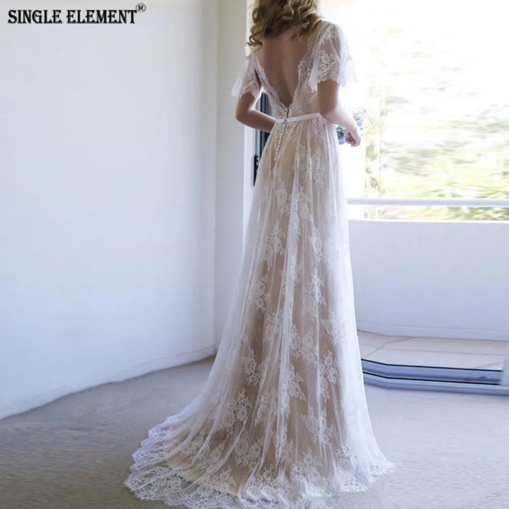 

SINGLE ELEMENT 30% Discount Luxury Lace Boho Wedding Dress 2019