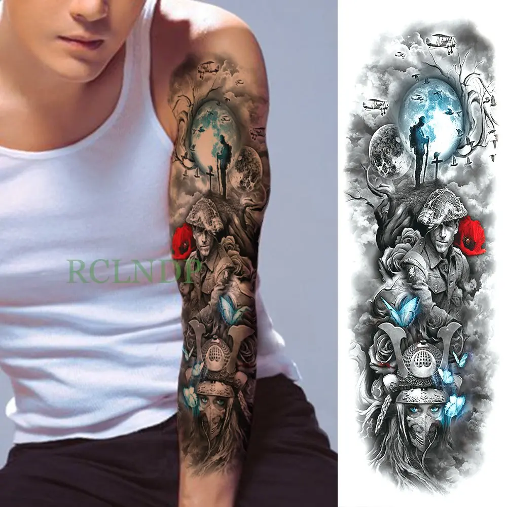 Водостойкая временная татуировка наклейка на руку Павлин роза цветы Старая школа тату наклейка s флэш-тату поддельные татуировки для женщин 9 - Цвет: Темно-синий