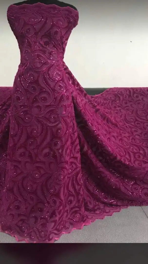 

velvet Lace African Fabric 2018 Embroidery Mesh Fabric African High Quality Nigerian Party Dress For Tulle lace