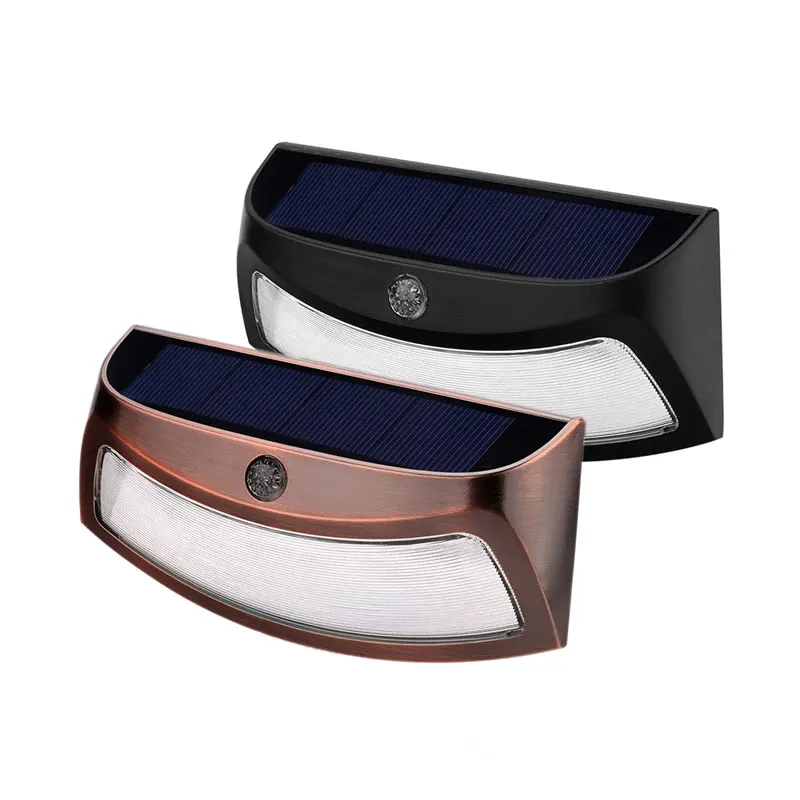 

ANYIGE Solar Power Light 4/8 LED Outdoor Solar Smiling Wall Lights Wireless Light for Stair Garden Doorway Human/light sensing