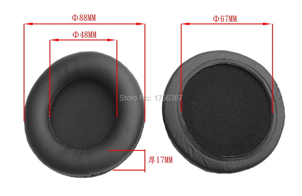 Headset Black Ear Pad Earpads Leather Cushion Repair Parts for DENON DN-HP500 DN-HP500S Music Headphones earmuffes