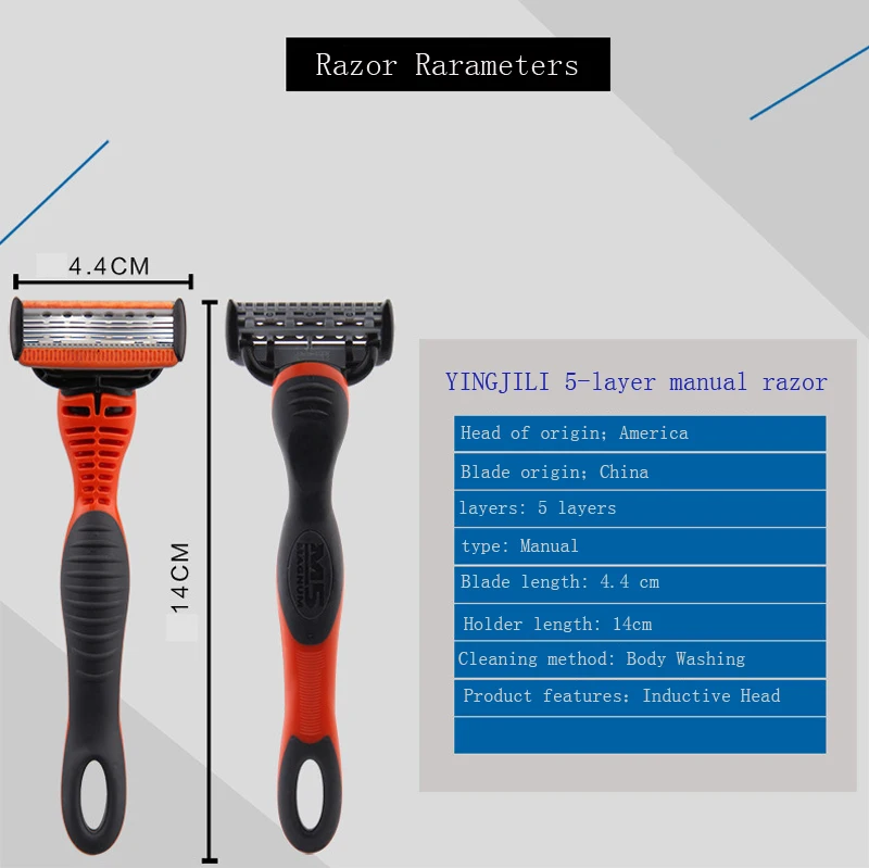 Бритва Руководство бритвенных лезвий мужчины лица бритва роторная индуктивной резак 5 уровня 1 держатель бритвы с 1 бритвенных лезвий
