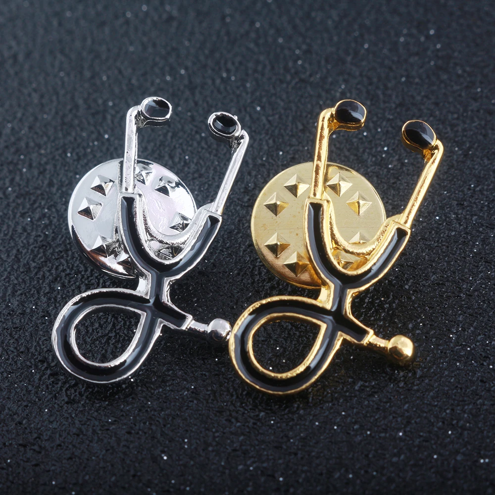 Stethoscope Brooches Pins for doctor nurse student jacket coat shirt