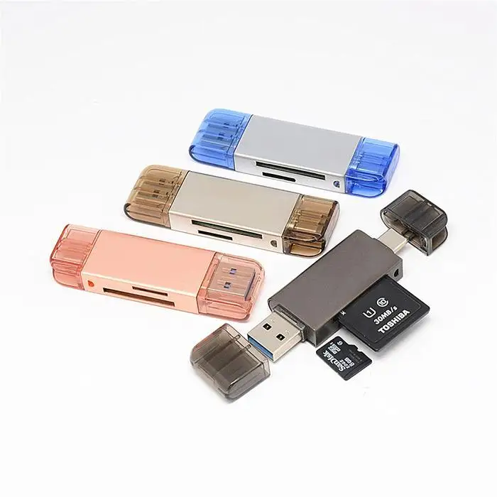Мобильный телефон многофункциональный TF/SD type-C USB серебристый, розовое золото, золото, черный считыватель компьютерных карт