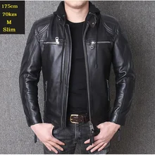 YR!. Байкерская куртка из натуральной кожи. Новая зимняя Черная куртка из бычьей кожи. Теплые кожаные куртки размера плюс, распродажа