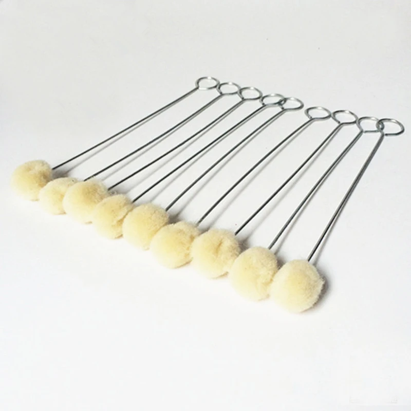 

20 Pcs/set DIY Wool Ball Brush Leather Tool Accessories Wool Daubers Assisted Dyeing Metal Handle Dropship