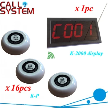 

Bowling alley Long range calling bell system 1 display screen with 16 transmitters 1-key with CE