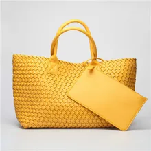 2016 NOUVELLE Mode Célèbre Marque PU En Cuir Tissé Épaule Sacs pour Bureau Main Sac Femmes de Haute Qualité Sacs À Main Designer Et sacs à main