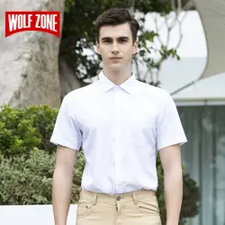 2018 волк зоны Бизнес Шорты, рубашка Для мужчин Белые Повседневные платья рубашки Для мужчин с новый бренд модная одежда летнее