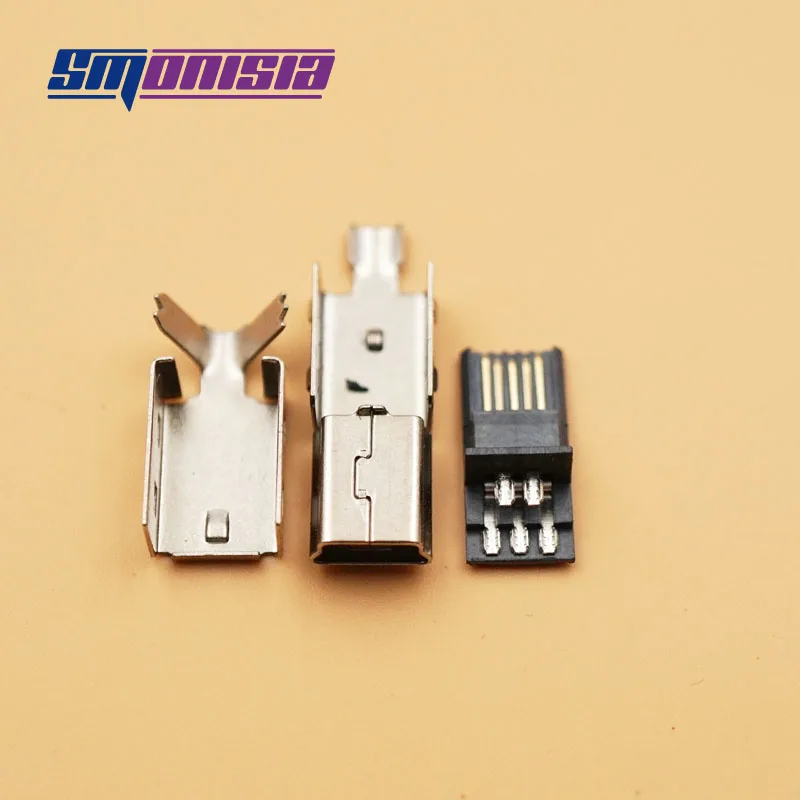 20 комплектов 3 в 1 5 pin DIY Mini USB T Тип Мужской 5pin разъем хвостовый зарядный порт