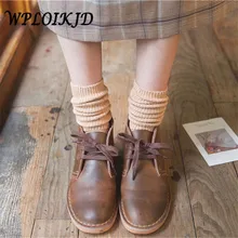 [WPLOIKJD] Harajuku простые однотонные кучи корейских Meias утолщенные шерстяные забавные женские носки гетры японские Calcetines Mujer