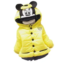 2016 children winter cartoon hello kitty minnie parkas outerwear clothing girls warm baby kids cotton padded clothes costumes