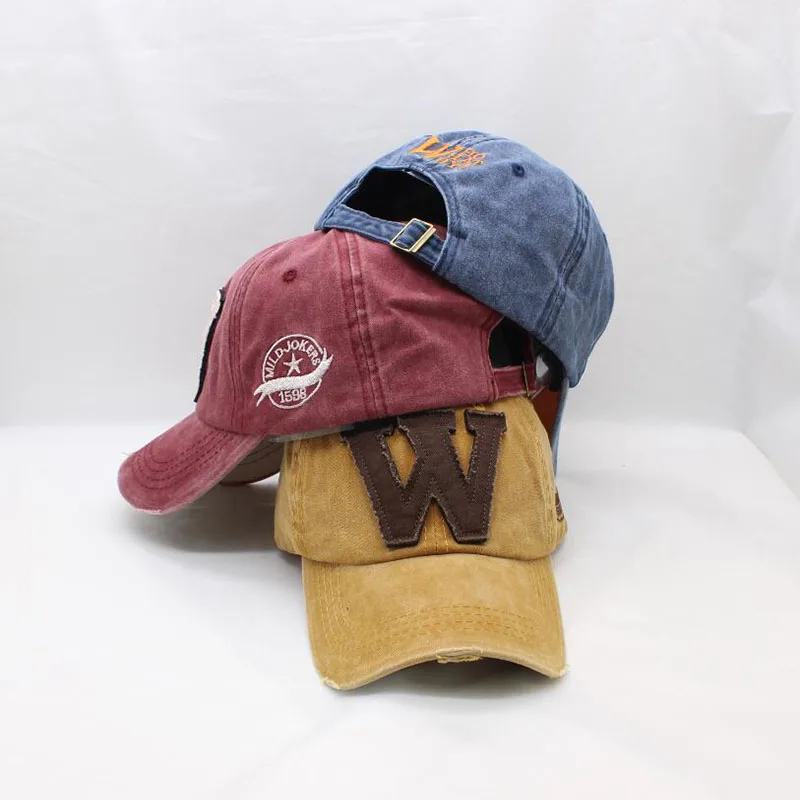 BINGYUANHAOXUAN 6 colores lavados Denim Snapback gorras otoño algodón letra W nuevos hombres mujeres gorra de béisbol Sunblock Beisbol Casquette BINGYUANHAOXUAN 6 colores lavados Denim Snapback gorras otoño algodón letra W nuevos hombres mujeres gorra de béisbol Sunblock Beisbol Casquette