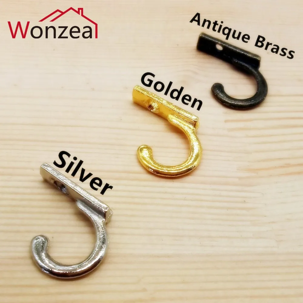 10pcs 21mm Bronze Metal door wall hooks hanger Small Antique Hooks Wall