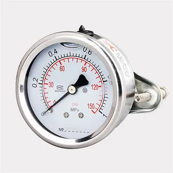 

YN60Z shockproof oil-filled pressure gauge M14*1.5 thread 2.5 60mm back mount manometer stainless steel shell with metal bracket