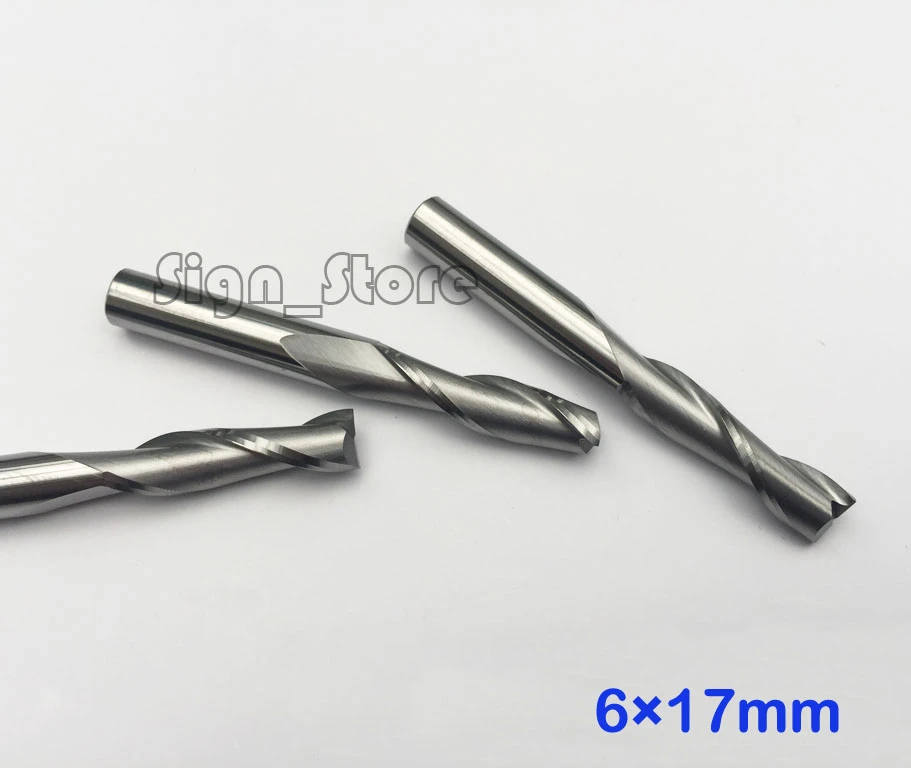5pcs 6mm x 20mm Double Flute Carbite spiral End Mill Cutter CNC Bit