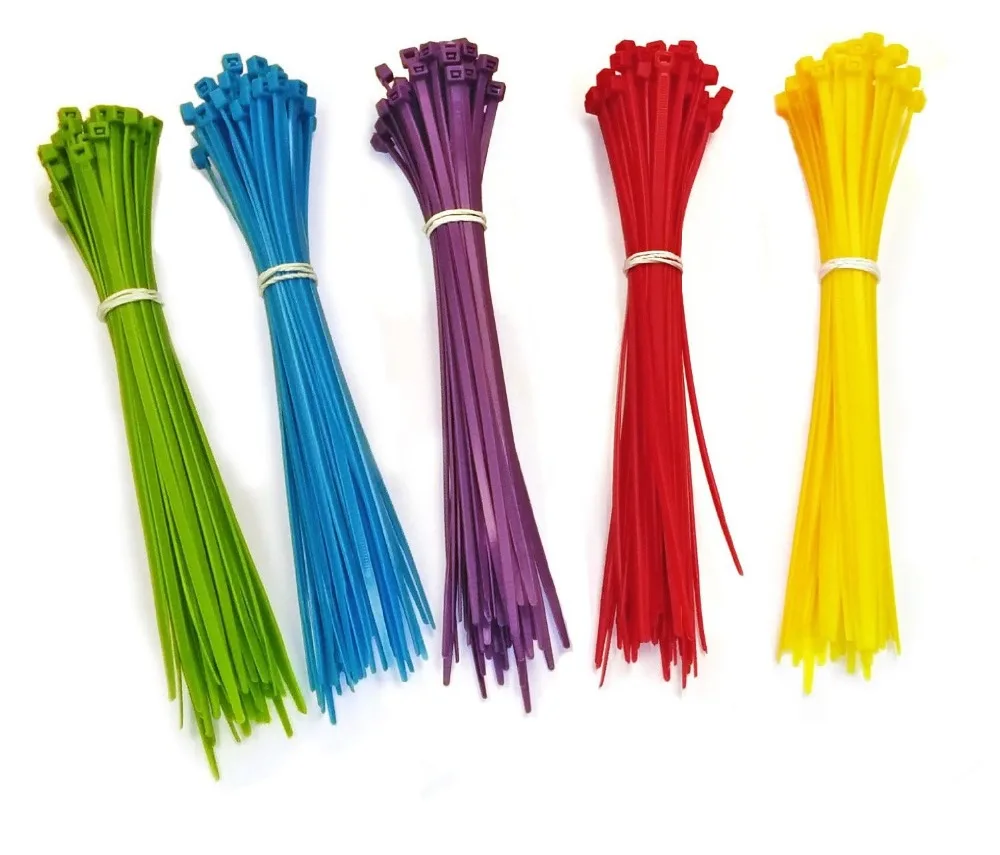 

hoored 3.6x140-370mm 100 pcs Factory Nylon 66 Colorful Plastic Self Locking flexible Cable Ties