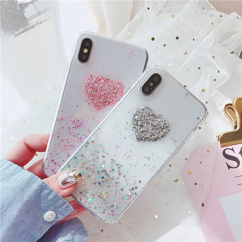 For xiaomi 9 SE 8 lite mi A1 A2 A3 F1 Note10 case redmi 6 6A 7 7A Note 5 Pro Glitter blingbling love soft phone |
