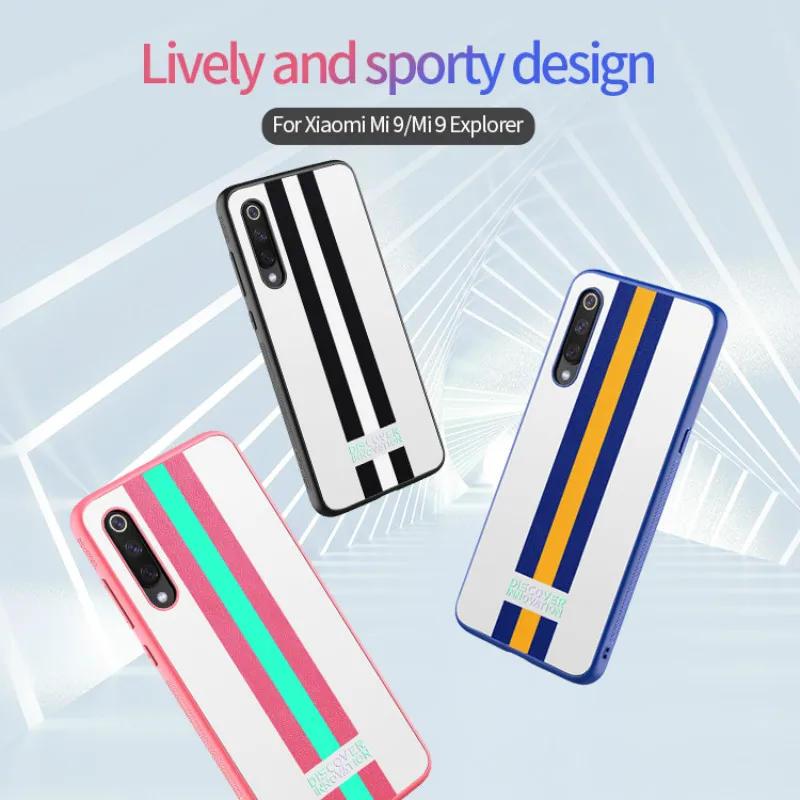 Модный спортивный чехол NILLKIN В Полоску Для Xiaomi 9/Mi 9 Explorer/Mi SE/Mi9 прозрачная Гибкая