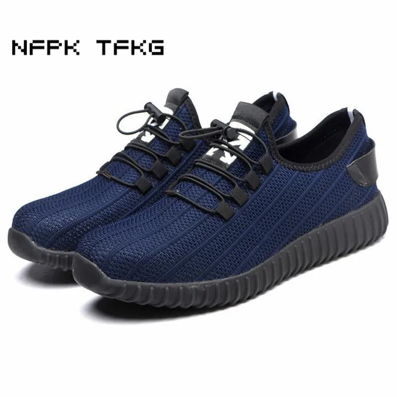 

plus size men casual comfortable steel toe cap work safety shoes construction site worker dress tooling security boots protect