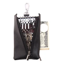 Чехол для ключей ярких цветов, квадратный съемный женский мужской кошелек, однотонный кожаный брелок-кошелек(на заказ