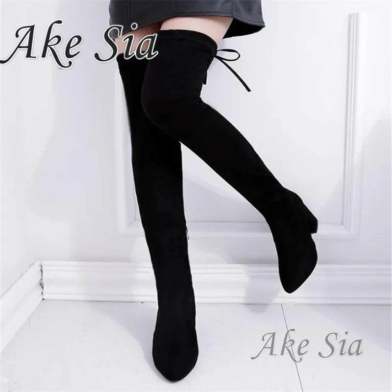 small heel long boots