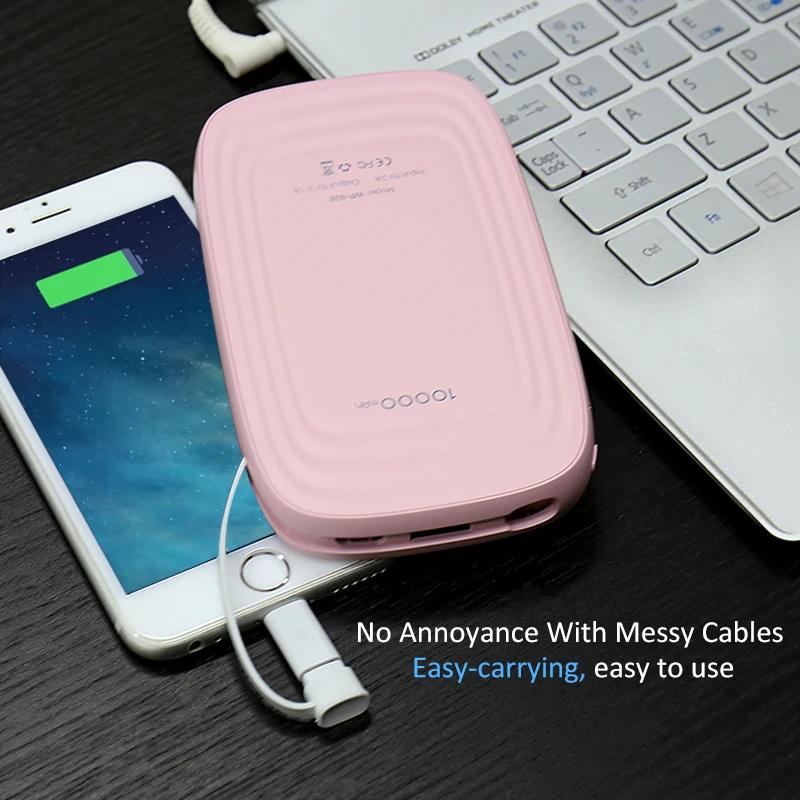 Внешний аккумулятор WST на 10000 мА · ч со встроенным кабелем|external battery|backup batterywst power