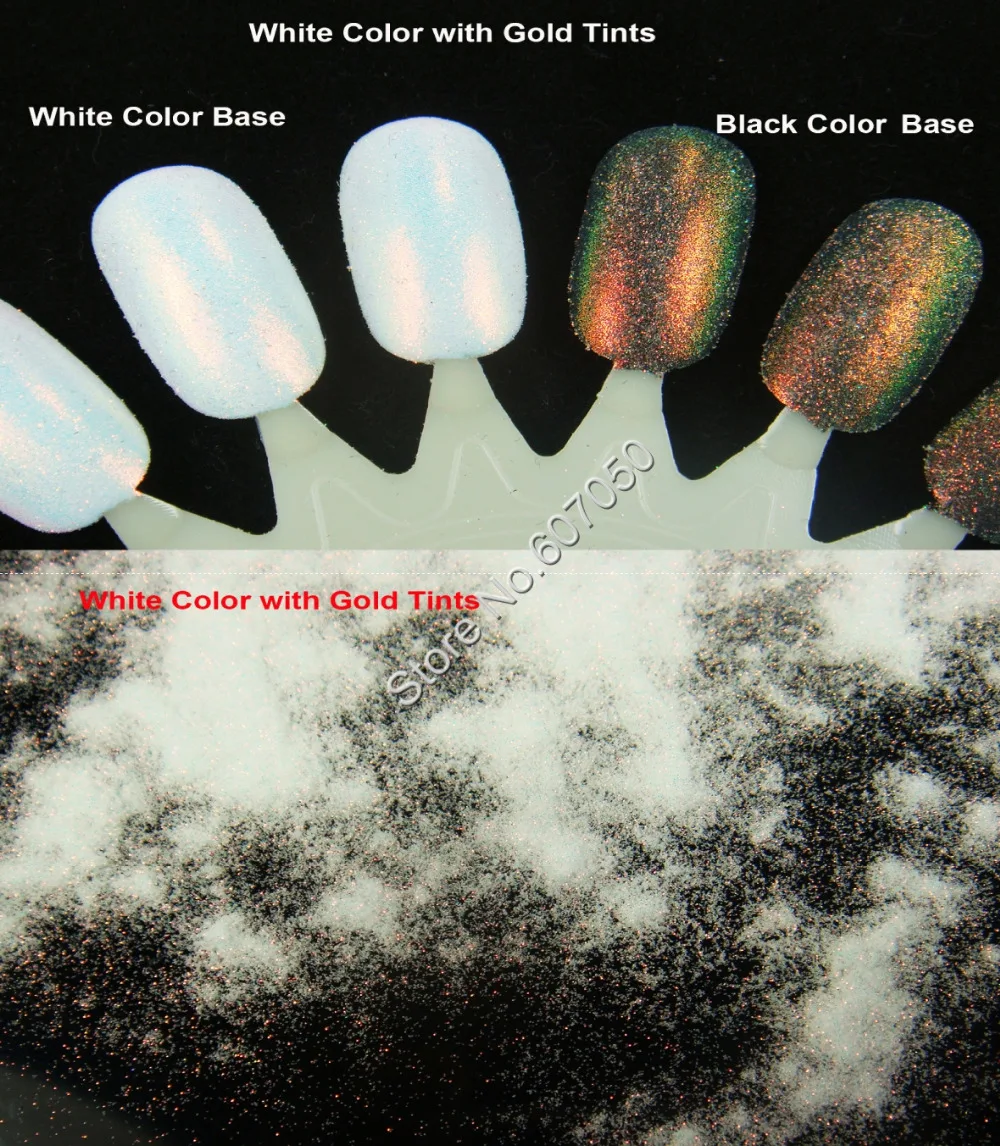 0.05MM Iridescent White with Gold Tints Shining Cosmetic Glitter nail